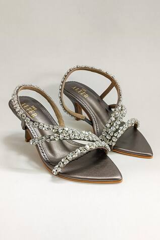 The Alter Kiara Strap Embellished Stiletto Heels 