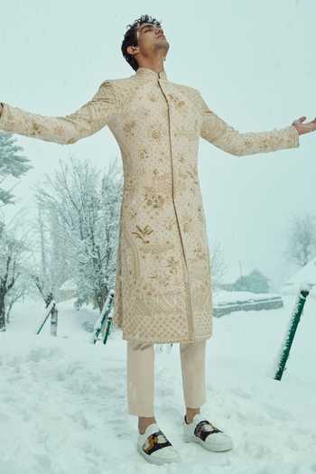 Sahil Kochhar Shahi Embroidered Sherwani & Trouser Set 
