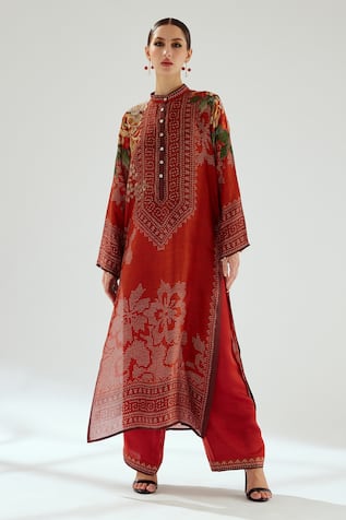 Rajdeep Ranawat Ramin Silk Printed Kurta 