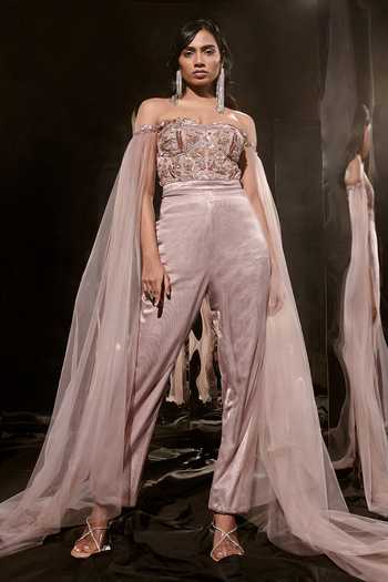 Masumi Mewawalla Side Drape Off Shoulder Jumpsuit 