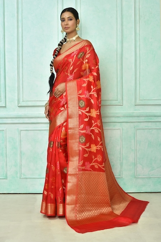 Shop Red designer Silk Sarees for Women Online