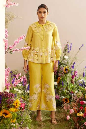 Chandrima Lotus Cut Work Shirt 