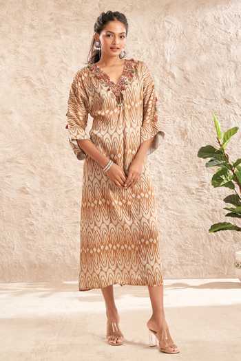 Aditi Somani V Neck Printed Tunic Dress 