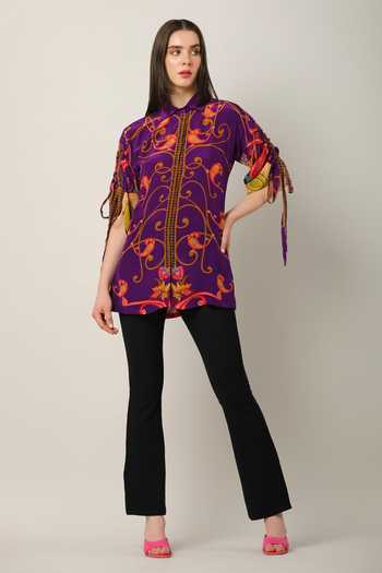 Limerick By Abirr N' Nanki Fern Placement Print Shirt 