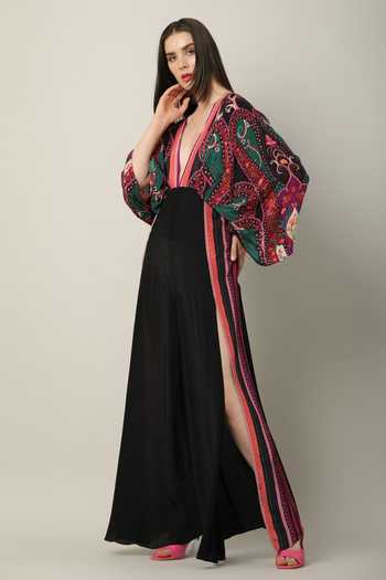 Limerick By Abirr N' Nanki Multi Color Floral Kimono Jumpsuit 