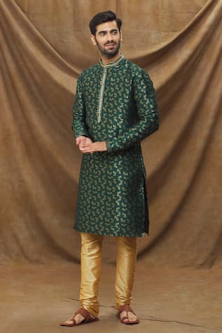 Metallic Flora Pattern Kurta Set 