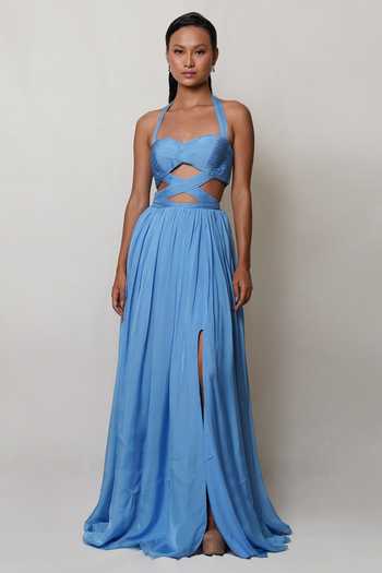 Pinup By Astha Criss Cross Waist Cutout Gown 
