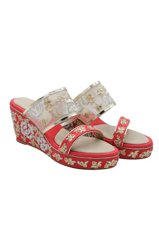 Veruschka by Payal Kothari Bansuri Zardozi Embroidered Wedges 