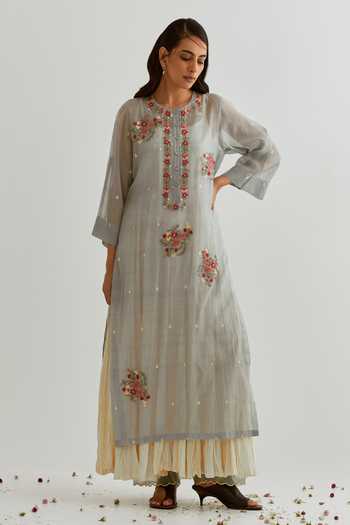Prama By Pratima Pandey Zardosi Embroidered Dress With Inner 