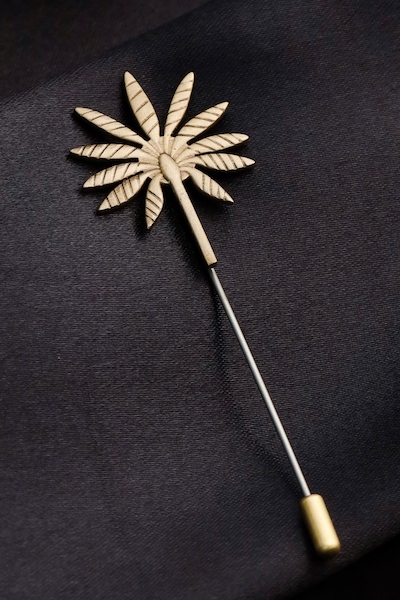 Cosa Nostraa Floral Carved Lapel Pin