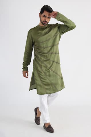 Smriti By Anju Agarwal Bead Hand Embroidered Kurta Set 