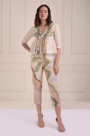 Shwetanga Organic Cotton Top & Cropped Pant Set 