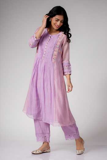 Label Mansi Nagdev Aasia Chanderi Embroidered Anarkali & Palazzo Set 