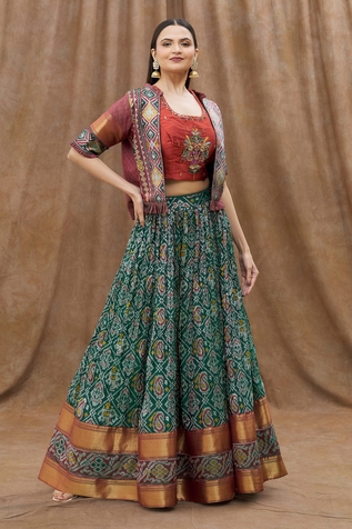Aryavir Malhotra Printed Jacket & Skirt Set