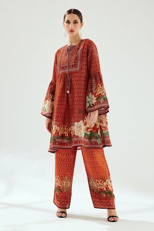 Rajdeep Ranawat Permaz Floral & Geometric Print Pant 