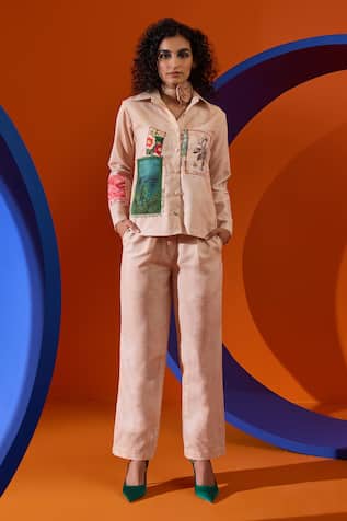 The Dramebaaz CO Vintage Patch Work Shirt & Pant Set 