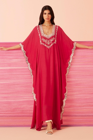 Sureena Chowdhri Melody Embroidered Yoke Kaftan