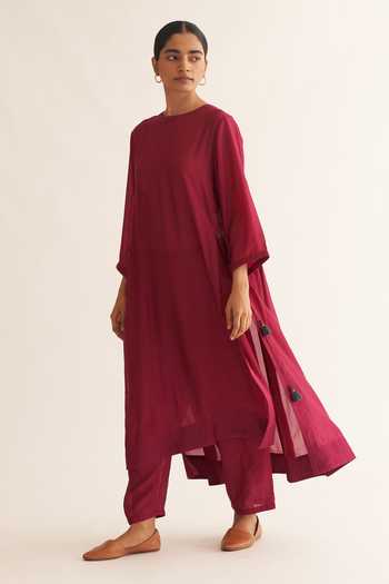 Dot Soma Back Gathered Kurta & Pant Set 