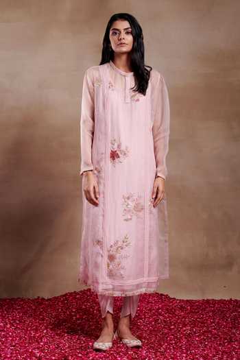 SHASHA GABA Hues Hand Embroidered Kurta & Dhoti Pant Set 