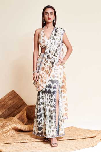 Reeti Arneja Ira Sequin Embroidered Pre-Stitched Saree With Blouse 