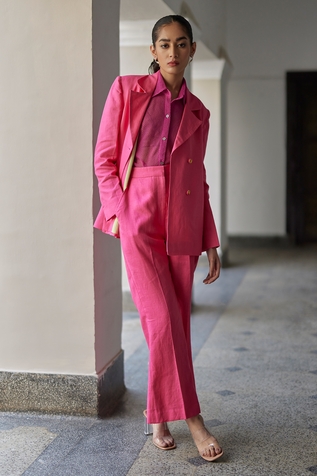 Betrue Double Breasted Blazer & Flared Pant Set