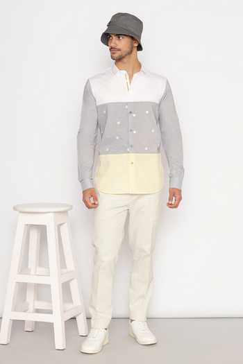 Lacquer Embassy Multi Color Floral Embroidered Shirt 