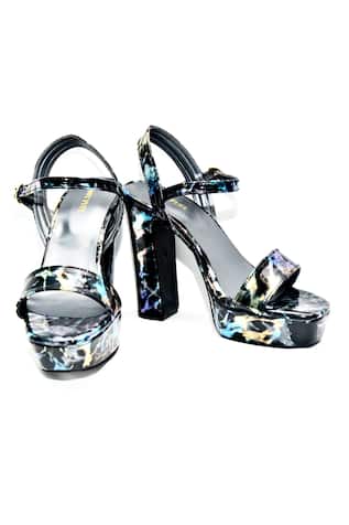 Ons Marble Print Block Heels 