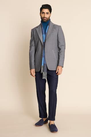 Quilted Notch Lapel Blazer 