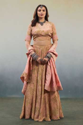 Affroz Paisley Print Blouse Lehenga Set 