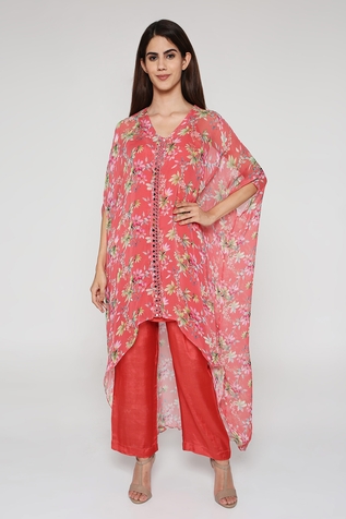 Bha sha Maana Floral Print Kaftan Pant Set
