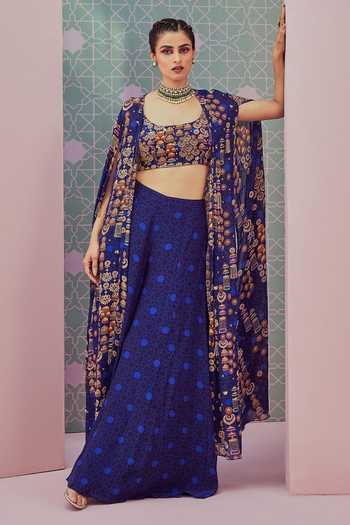 Krisha Sunny Ramani Jhumka Print Cape Sharara Set 