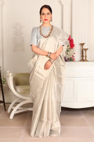 Sheela Suthar Sava Handwoven Zari Tissue Saree With Running Blouse 