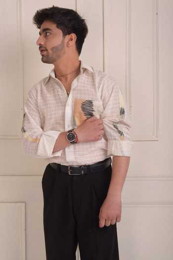 Shwetanga Checkered Print Shirt 