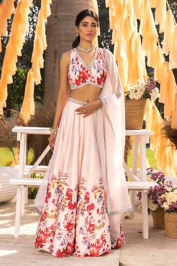 Chhavvi Aggarwal Floral Print Kalidar Lehenga Set 