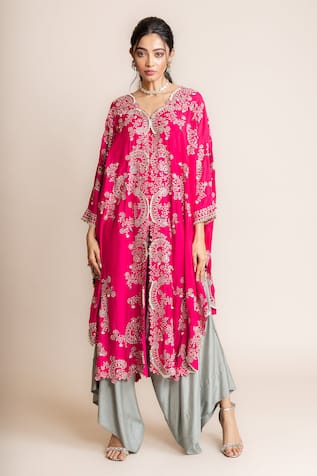 Nupur Kanoi Hand Embroidered Cape With Pant 