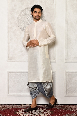 Nazaakat by Samara Singh Swirl Pattern Printed Dhoti Pant With Kurta Set