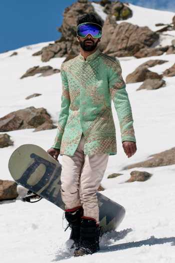 Sahil Kochhar Kanak 3D Applique Embroidered Bandhgala 