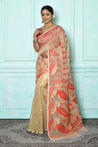 Samyukta Singhania Fish Woven Silk Cotton Saree