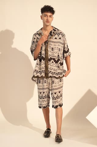 Nikita Mhaisalkar Aztec Print Shirt With Shorts 