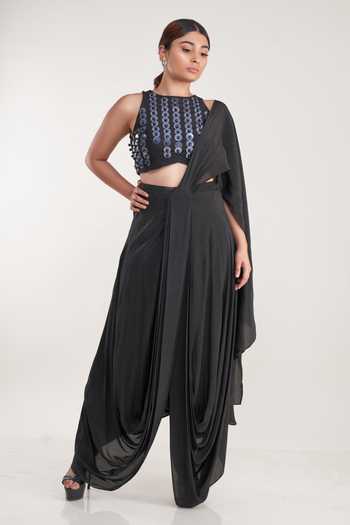 Pooja Bagaria Pre-Stitched Dhoti Saree With Blouse 