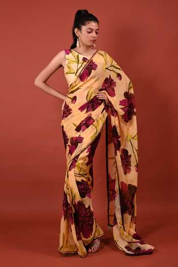 Rimi Nayak Chrysanthemum Flower Print Saree 