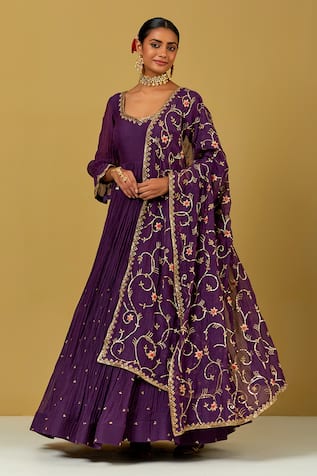 Ikshita Choudhary Chanderi Anarkali With Dupatta 