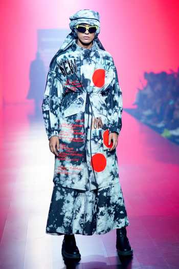Shahin Mannan Scribble Pattern Parka Jacket 