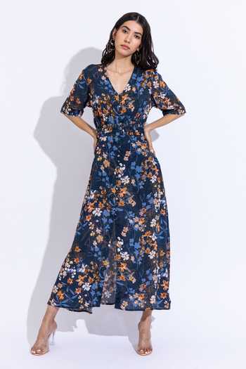 Aroop Shop India Kerry Lupine Print Dress 