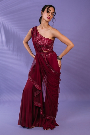 Pritika Vora Wide Legged Pant Saree Set