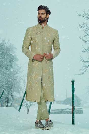 Sahil Kochhar Masha Applique Embroidered Sherwani Set 