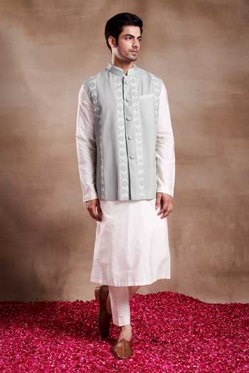SHASHA GABA Daksh Flower Embroidered Waist Coat 