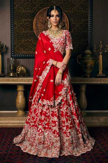 Prisho Gota & Zardozi Embroidered Bridal Lehenga Set 