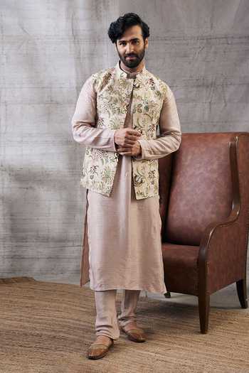 Soup By Sougat Paul Floral Embroidered Bundi & Kurta Set 