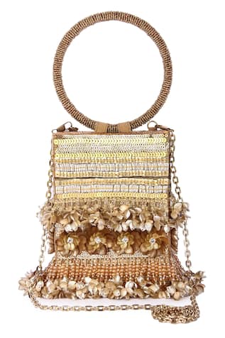 The Purple Sack Floral Embroidered Clutch 